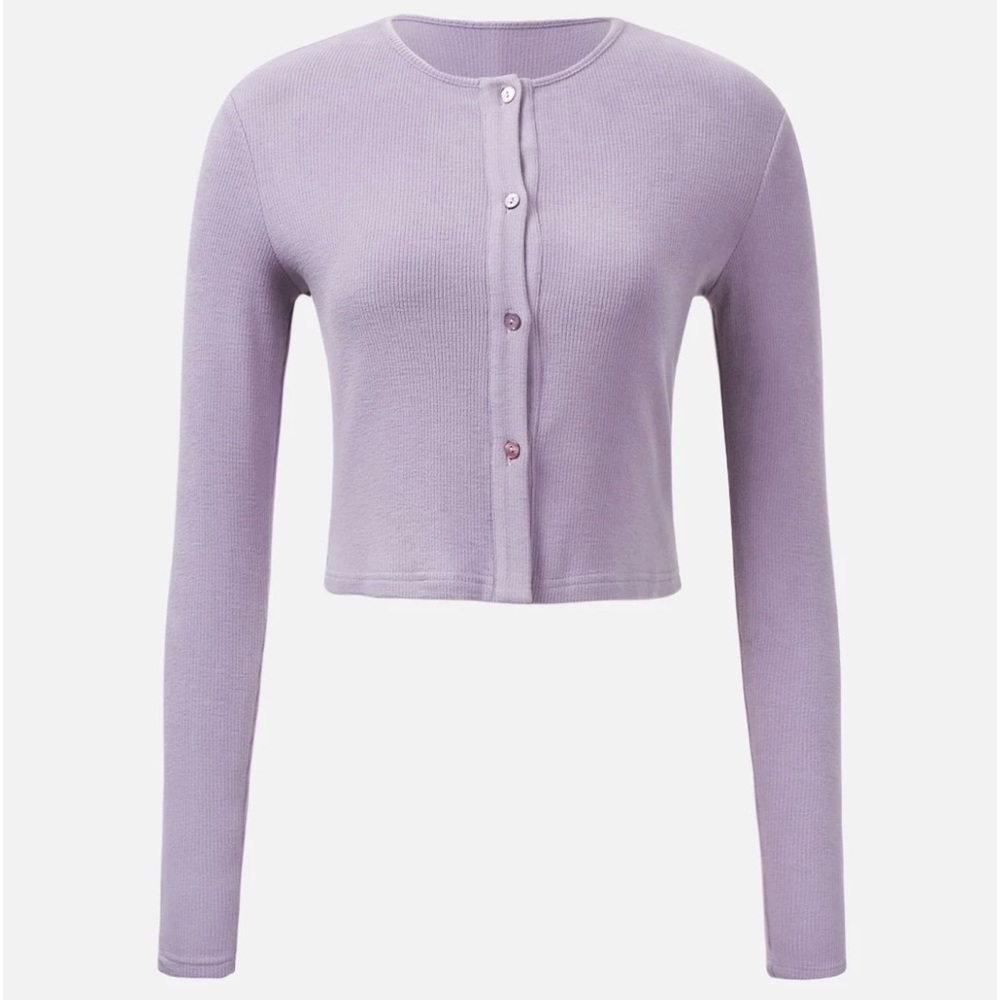 NWT- OGL Crop - Brushed Thermal Button-Up Cardigan